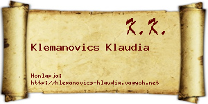 Klemanovics Klaudia névjegykártya