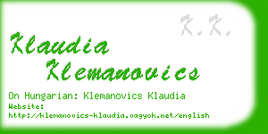 klaudia klemanovics business card